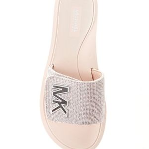 NIB! MICHAEL Michael Kors MK Platform Glitter Slides